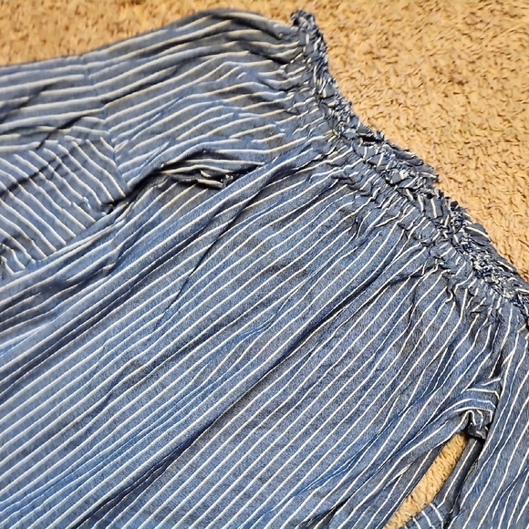 Beige By Eci Striped Off-Shoulder Bell Sleeve Top - Picture 7 of 7